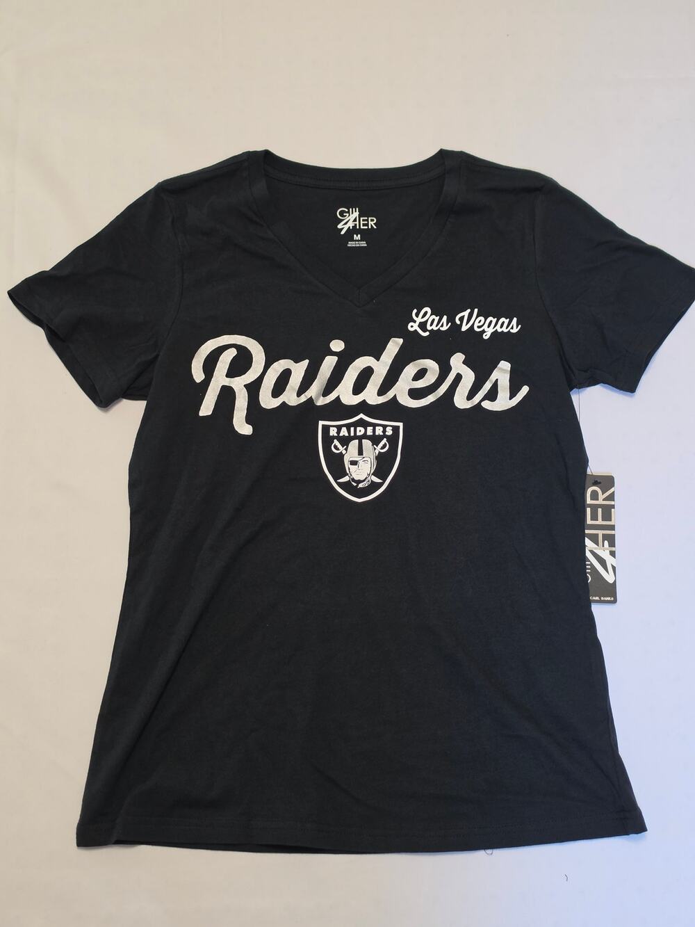 Las Vegas Raiders Women’s M Script Logo Tee – Brand New With Tags